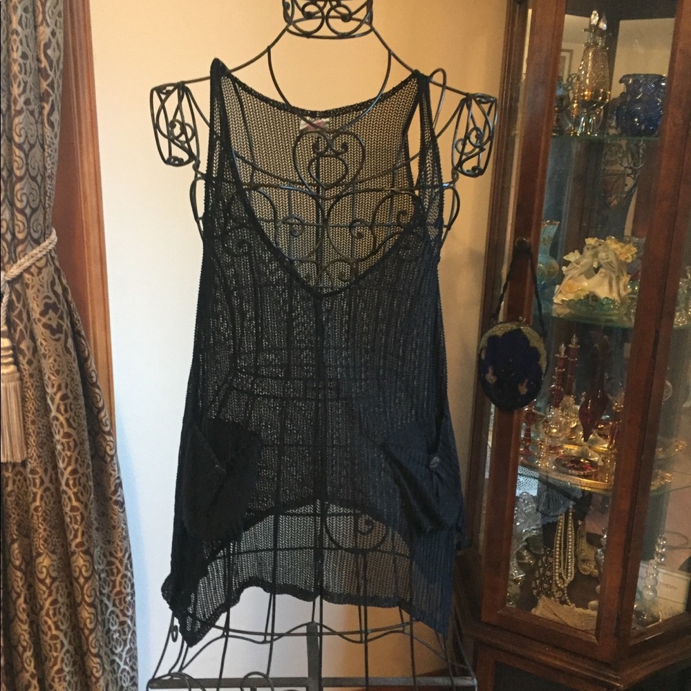 Aloha unique black mesh top